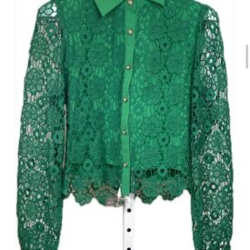 Green Lace Long Sleeve Shirt
